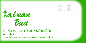 kalman bud business card